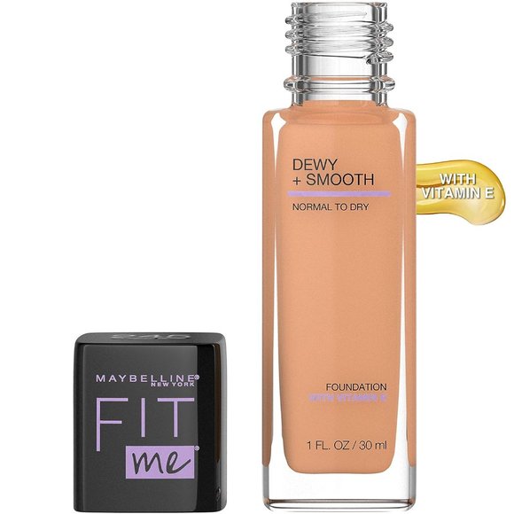 Maybelline Fit Me Dewy + Smooth Foundation – Für Normale Bis Trockene Haut, LSF 18, Farbe Java